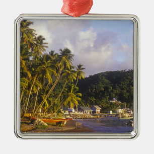 Fishing boats, Soufriere, St Lucia, Caribbean Metal Tree Decoration