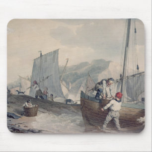 Fishing Boats Unloading Mouse Pad