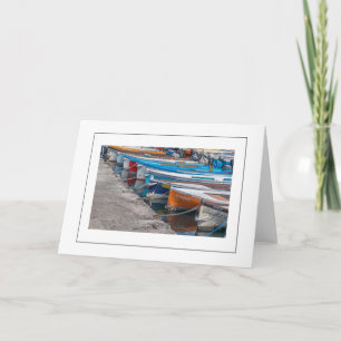 Fishing boats view greeting card