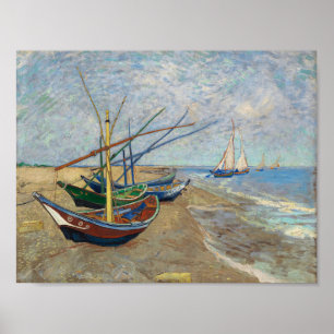 Fishing Boats - Vincent Van Gough 1888 Poster