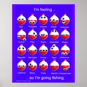Fishing Bobber Emotions Poster