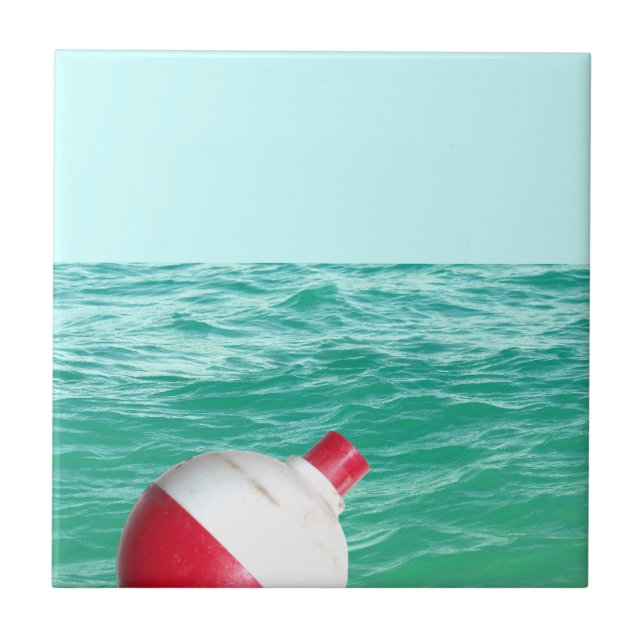 Fishing Bobber in Water Ceramic Tile (Front)