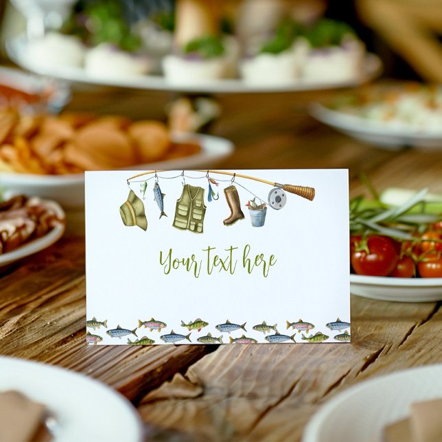 Fishing Boy Birthday Food Place Card Whale (Creator Uploaded)