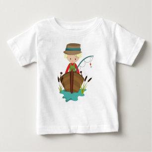 Fishing Boy, Fisherman, Fishing Rod, Blonde Hair Baby T-Shirt