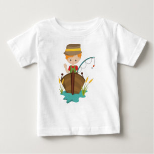 Fishing Boy, Fisherman, Fishing Rod, Orange Hair Baby T-Shirt
