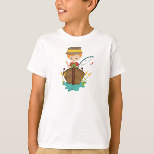 Fishing Boy, Fisherman, Fishing Rod, Orange Hair T-Shirt