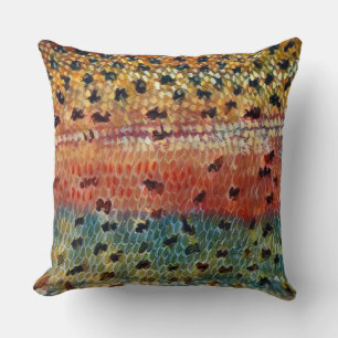 Fishing Brook Trout 20 x 20 Cushion