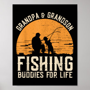 Fishing Buddies Grandpa And Grandson Fathers Day M Poster