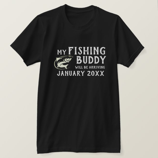 "Fishing Buddy" Baby Announcement T-Shirt (Design Front)