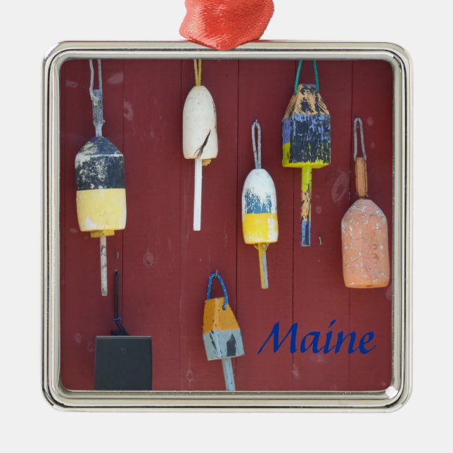 Fishing Buoys- Maine Metal Ornament (Front)