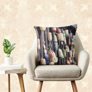 Fishing Buoys on Rustic Building Cushion