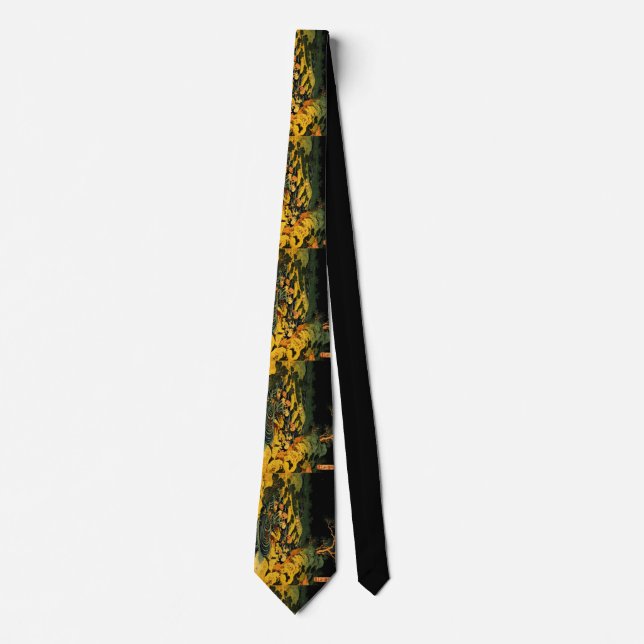 Fishing by Torchlight in Kai Province Fine Art  Tie (Front)
