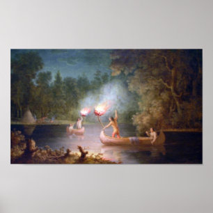 Fishing by Torchlight. Poster