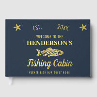 Fishing Cabin Personalised Welcome Gold Fish