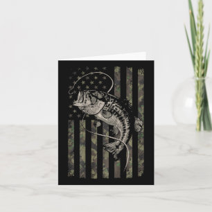 Fishing Camo American Flag B Fish Card
