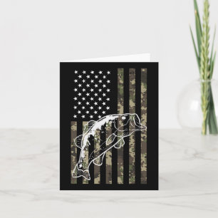 Fishing Camo American Flag B Patriotic Women Men K Card