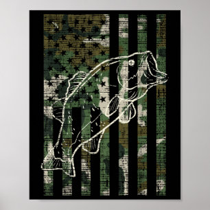 Fishing Camo Us Flag Fish B Patriot Fisherman Dad Poster