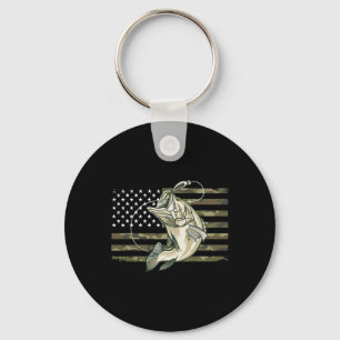 Fishing Camouflage Us American Flag B Fish Fisherm Key Ring