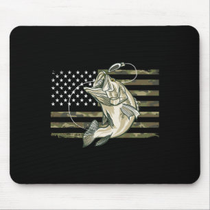 Fishing Camouflage Us American Flag B Fish Fisherm Mouse Pad