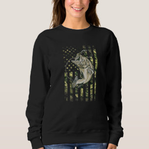 Fishing Camouflage Us American Flag Bass Fish Fish Sweatshirt