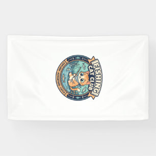 Fishing Cat Cute Cat T-Shirt Design - Fishing Cat Banner