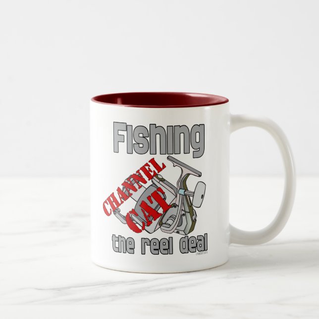 Fishing Channel Cat The Reel Deal Fishing Two-Tone Coffee Mug (Right)