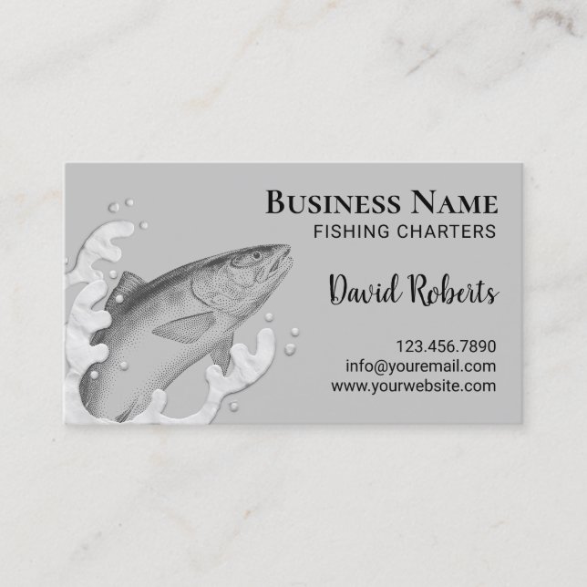 Fishing Charters Fisherman Fishing Guide Business Card (Front)