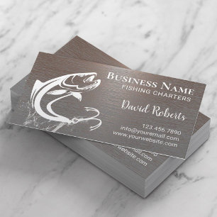 Fishing Charters Professional Faux Copper Metal Business Card