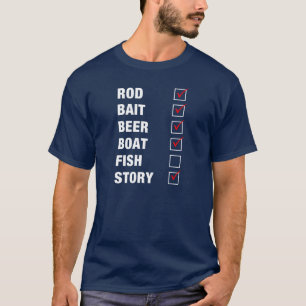FISHING CHECK OFF LIST FUNNY T-SHIRT