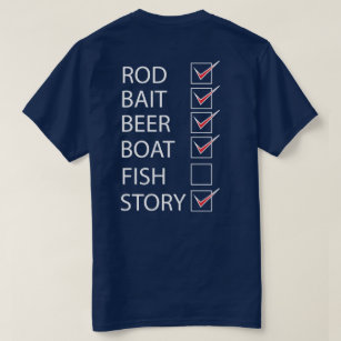Fishing Check Off List on back Funny T-shirt