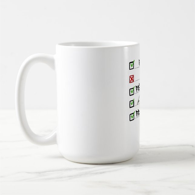 Fishing Checklist Funny Coffee Mug (Left)