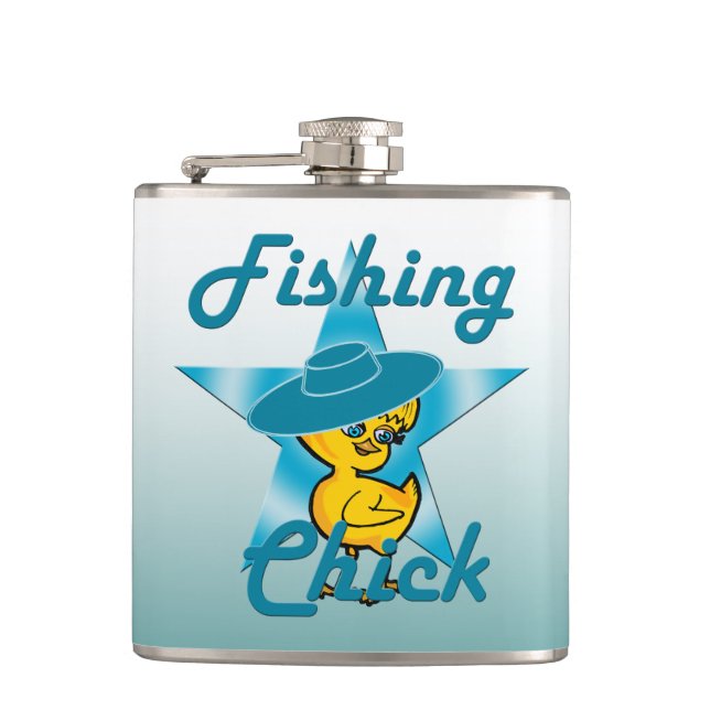 Fishing Chick #7 Hip Flask (Front)