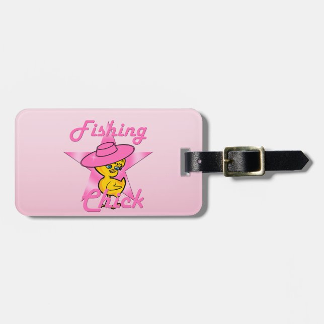 Fishing Chick #8 Luggage Tag (Front Horizontal)