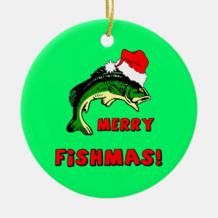 fishing Christmas Ceramic Tree Decoration