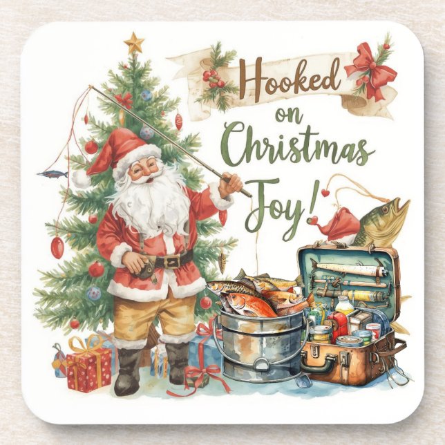 Fishing Christmas for  fishing lovers  Coaster (Front)