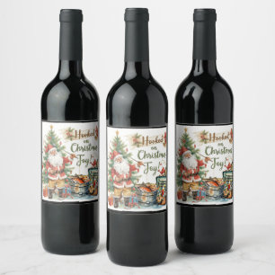 Fishing Christmas for fishing lovers Wine Label