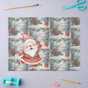 Fishing Christmas for fishing lovers with Santa Tissue Paper