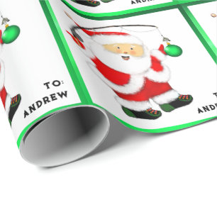 Fishing Christmas Gift Wrapping Paper