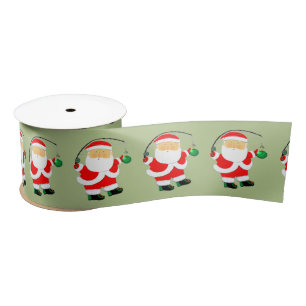 Fishing Christmas Holiday Gift Satin Ribbon