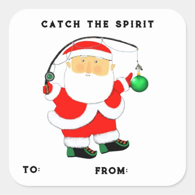Fishing Christmas Holiday Gift Tags (Front)