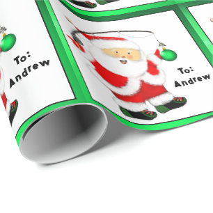 Fishing Christmas Holiday Gift Wrapping Paper