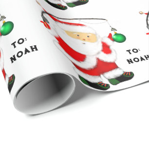 Fishing Christmas Holiday Gift Wrapping Paper