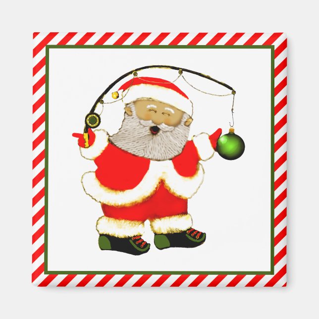Fishing Christmas Stocking Stuffer Magnet (Front)