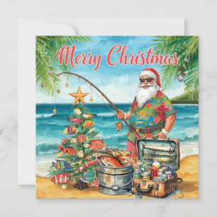 Fishing Christmas themed for Fishing Lovers Holiday Card