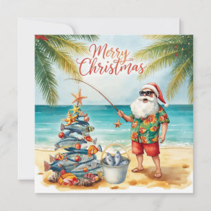 Fishing Christmas themed for Fishing Lovers Holiday Card