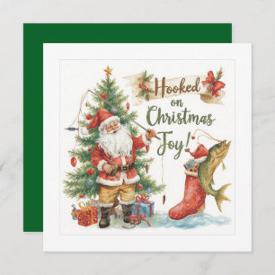 Fishing Christmas themed for Fishing Lovers Holiday Card
