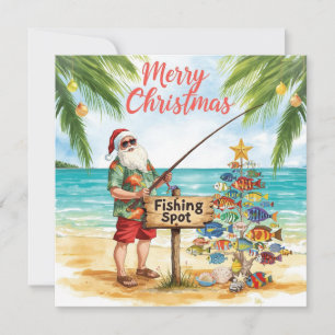 Fishing Christmas themed for Fishing Lovers Holiday Card