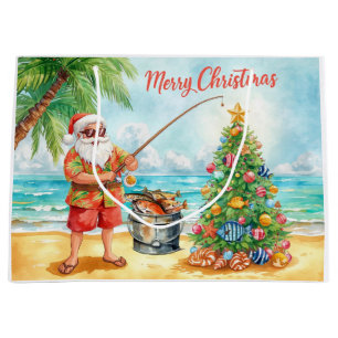 Fishing Christmas themed for Fishing Lovers Large Gift Bag