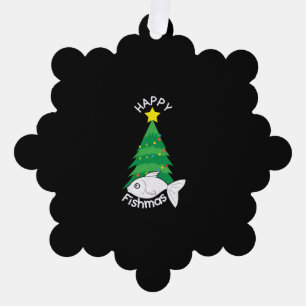 Fishing Christmas Tree Decoration Card