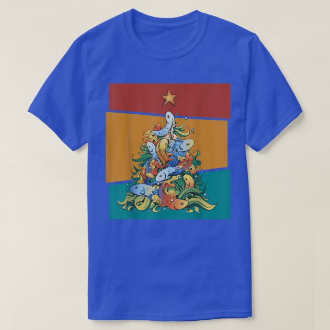 Fishing Christmas Tree Fish  T-Shirt (Design Front)